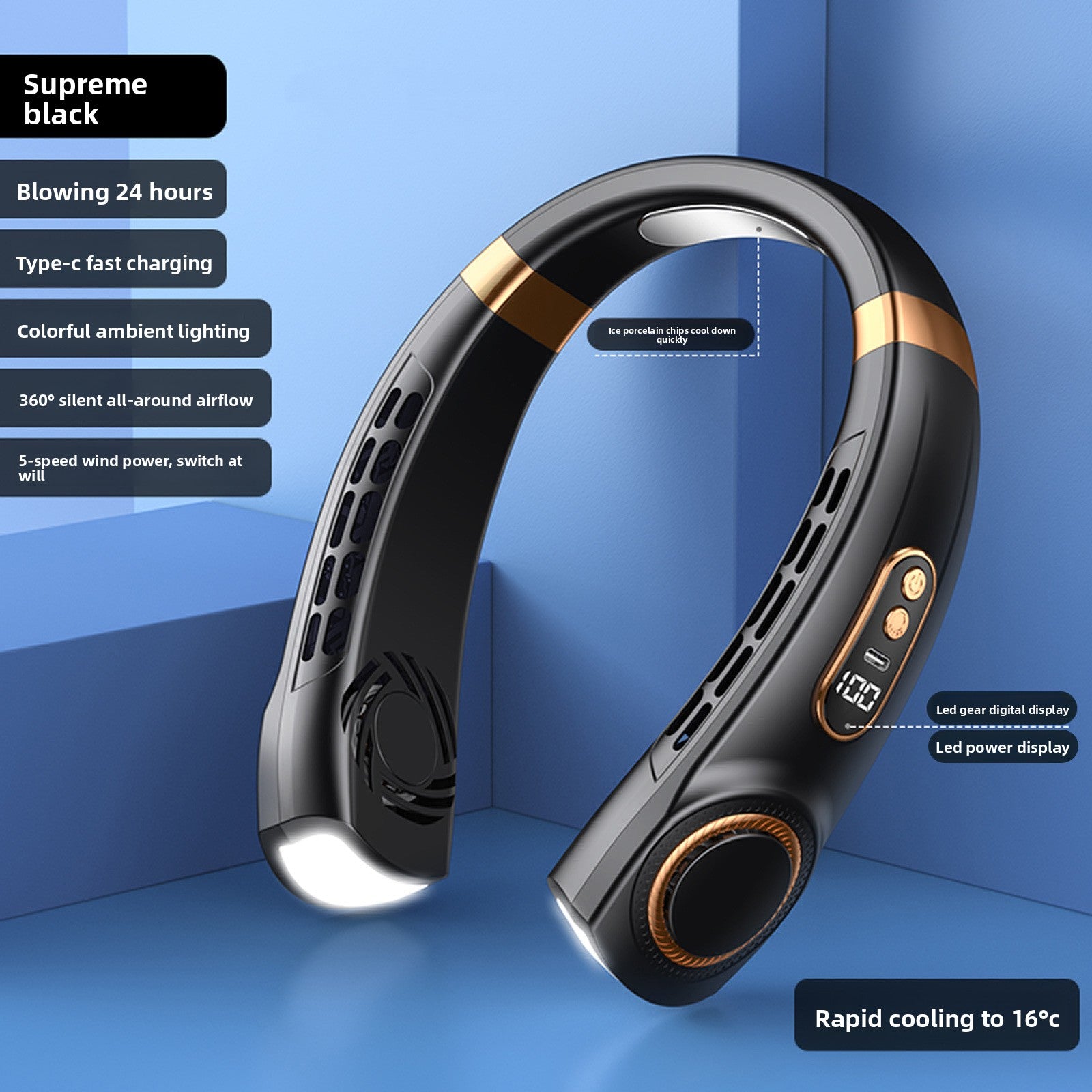 Portable Bladeless Neck Fan with USB Charging