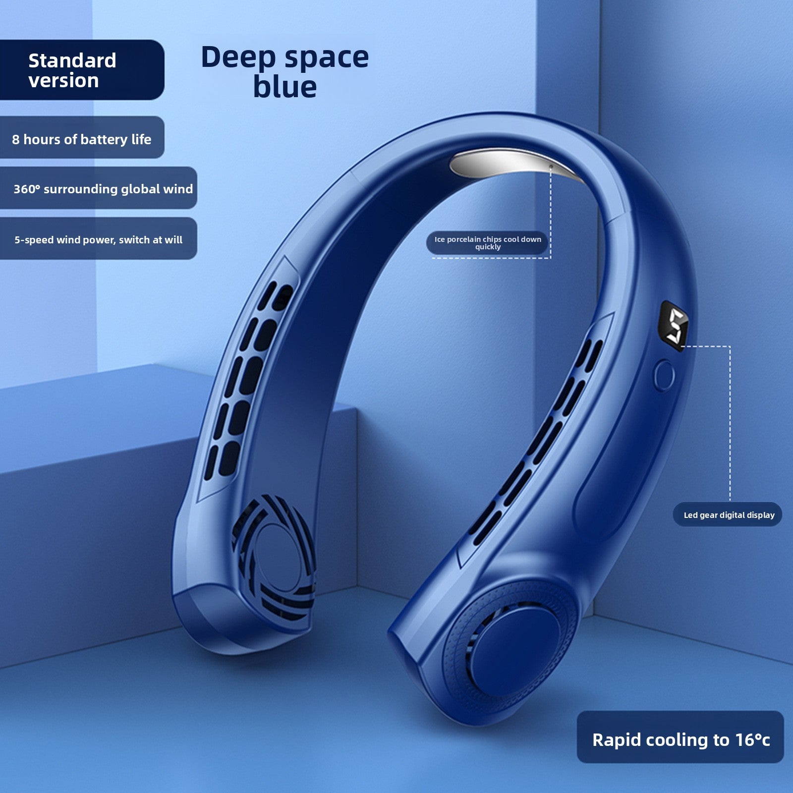 Portable Bladeless Neck Fan with USB Charging