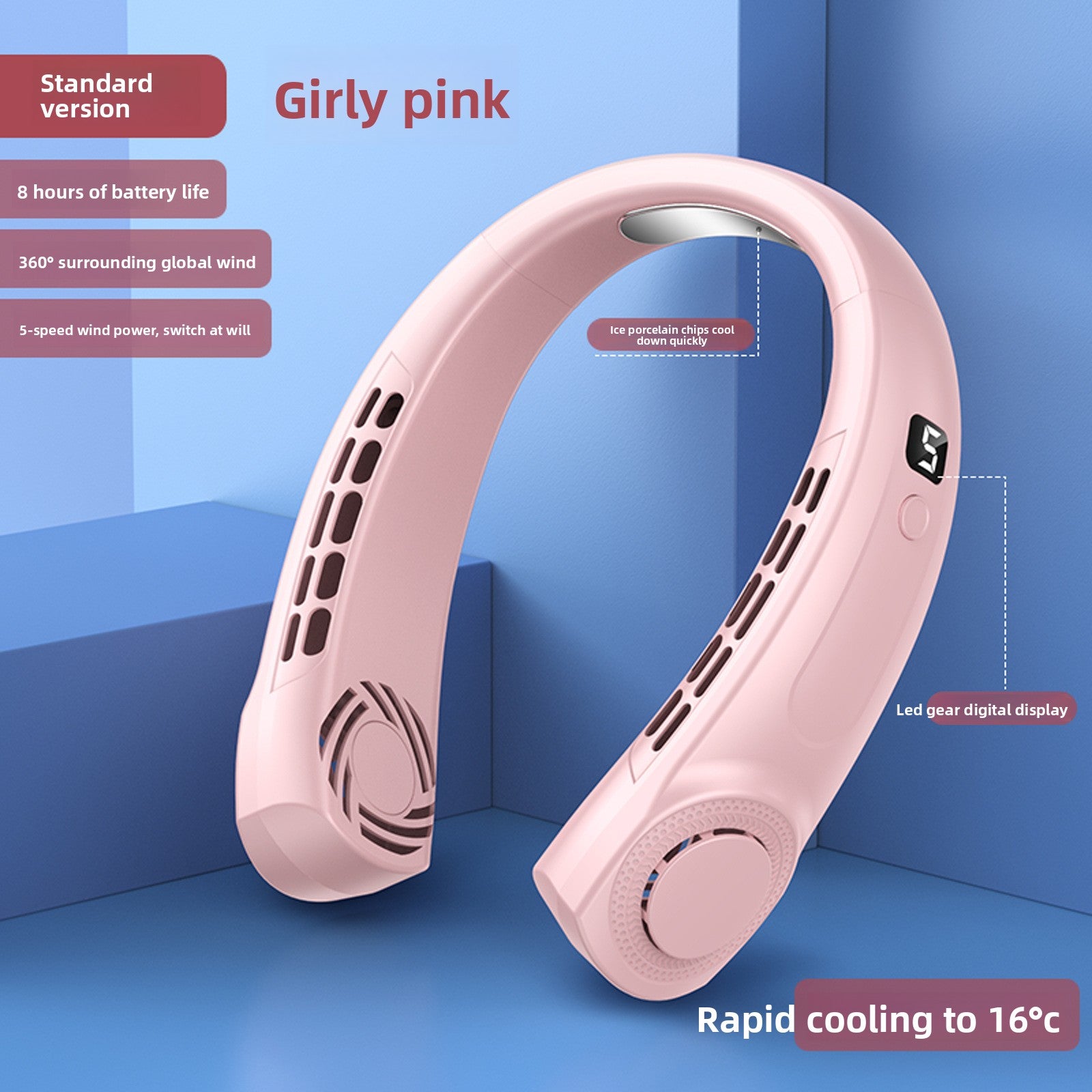 Portable Bladeless Neck Fan with USB Charging